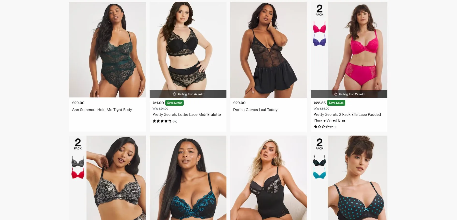 plus-size lingerie sets for boudoir photoshoot on SimplyBe marketplace